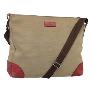 Authentic GUCCI Guccissima Shoulder Bag Canvas Beige 257301